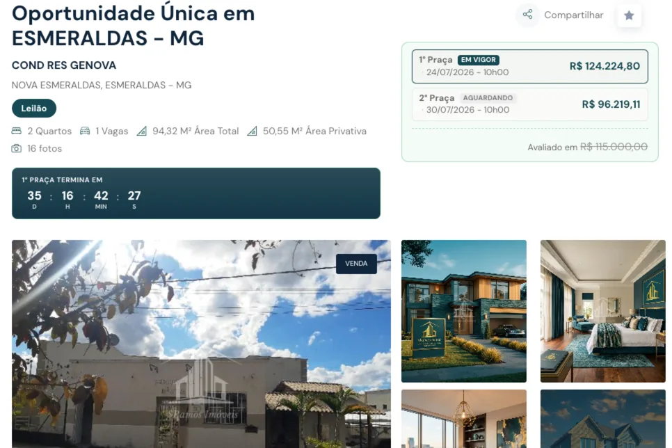 Cronômetro de leilão Caixa